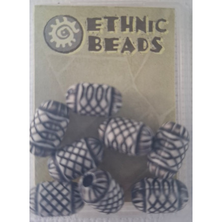 ethnic beads kralen zwart ovaal 464.003