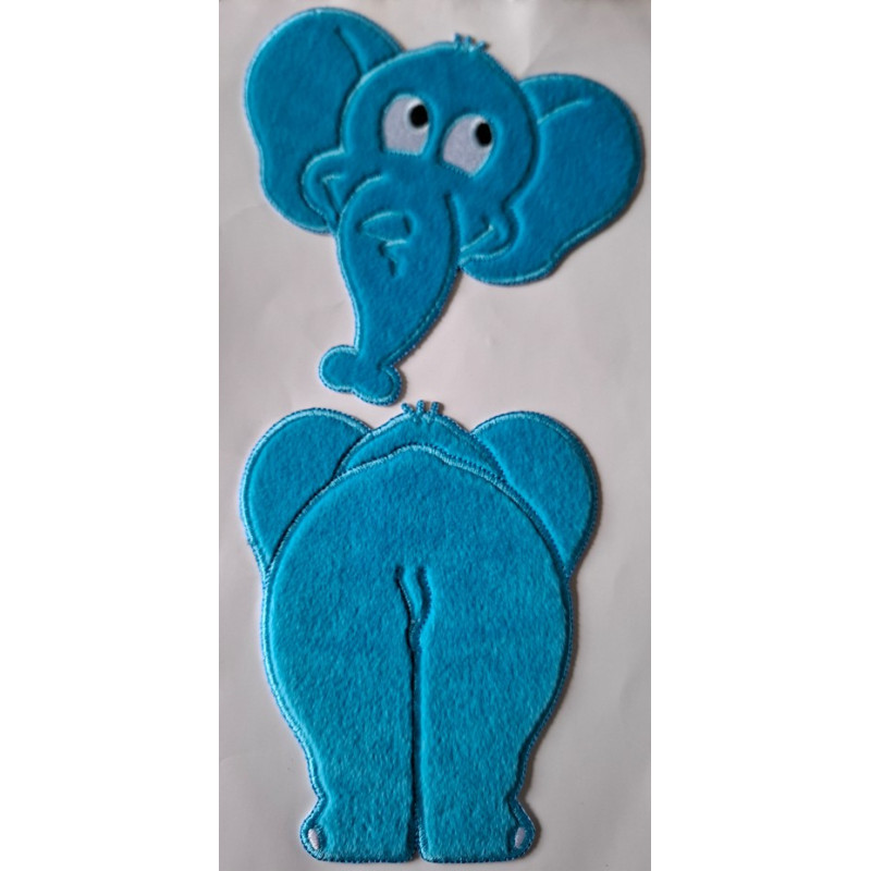 applicatie olifant voor en achterkant