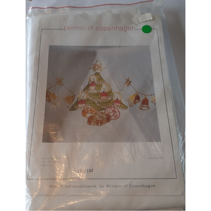 Kersttafellaken kerstboom permin 130/160