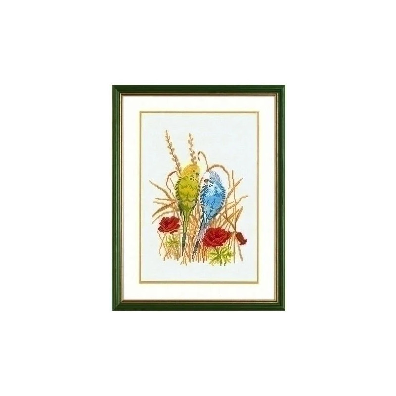 Eva Rosenstand 12-994 Borduurpakket Grasparkiet 30x40 cm