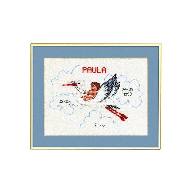 Eva Rosenstand 14-115 ooivaarsvlucht met baby, geboorte (incl. blauw/rose garen)