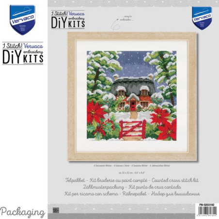 Vervaco Borduurpakket 4 Seizoenen Winter PN-0203192 ca. 22 x 22 cm