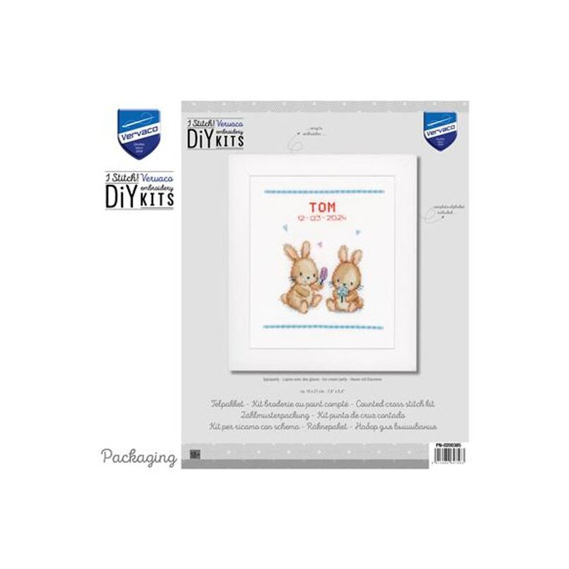 Vervaco Geboorte Ijsjesparty borduren (pakket) PN-0200385
