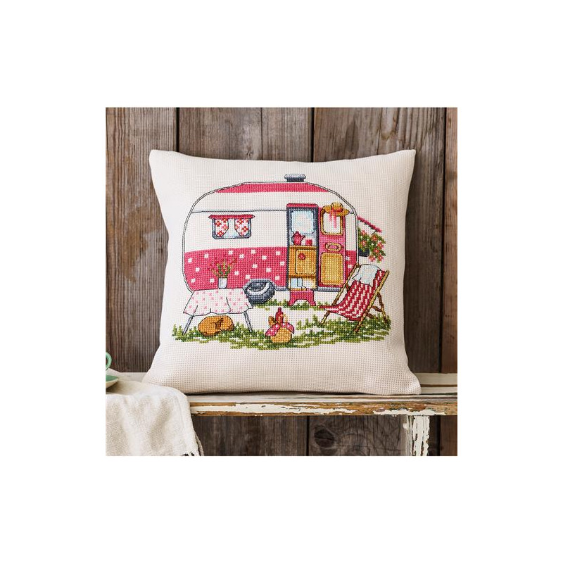 Permin 83-2325 Borduurpakket Caravan 40x40cm