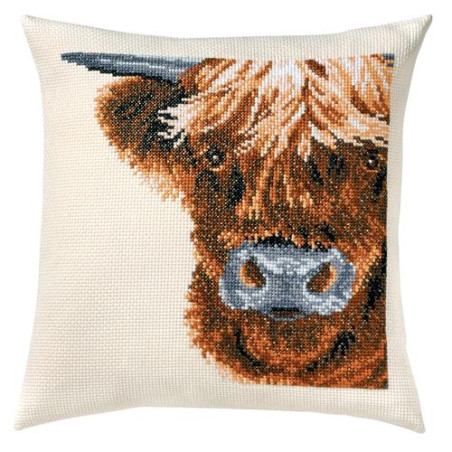 Permin 83-6102 Borduurpakket Schotse Koe 40x40 cm