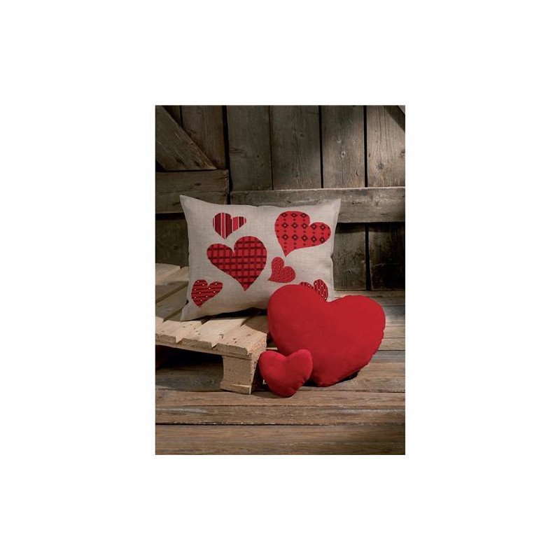 Permin 83-7145 Kussen Borduurpakket Harten 50x40 cm