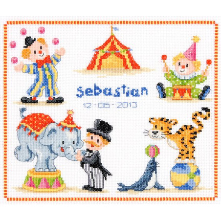 Borduurpakket In het circus geboortetegel - PN 0146275