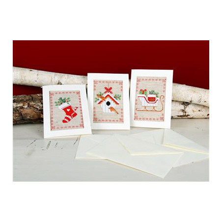 Wenskaart kit Kerstmotiefjes set van 3  PN-0178342
