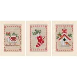 Wenskaart kit Kerstmotiefjes set van 3  PN-0178342