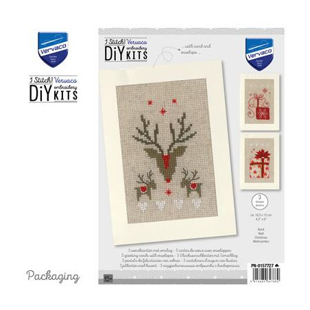 Wenskaart kit Kerst set van 3 Art nr. PN-0157727