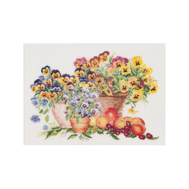 borduurpakket Viooltjes - Linnen 2083