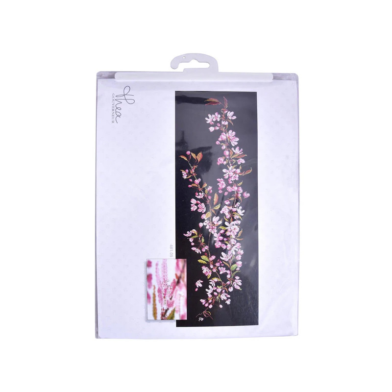 Borduurpakket Japanse Bloesem - Aida Zwart  481.05