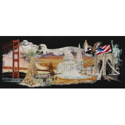 Borduurpakket Thea Gouverneur  544.05 - Amerika - Zwart Aida - 74 x 34 cm