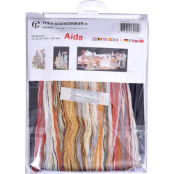 Borduurpakket Thea Gouverneur  544.05 - Amerika - Zwart Aida - 74 x 34 cm