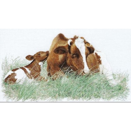 Thea Gouverneur Borduurpakket bruine koe 449 op aida