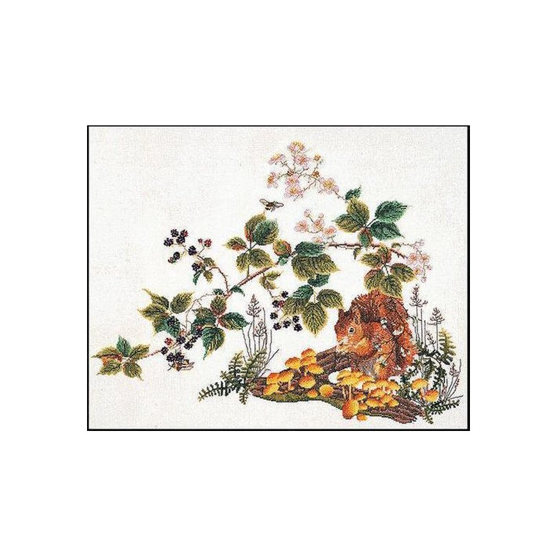 Thea Gouverneur 1071 Eekhoorn Borduurpakket - Linnen stof