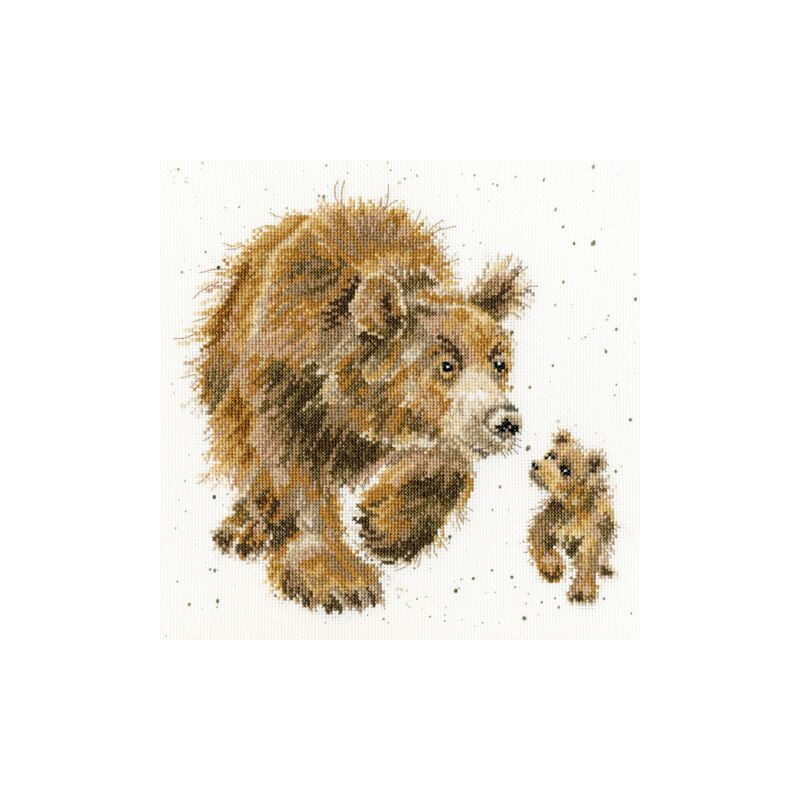 Borduurpakket in mijn voetstappen beer met jong van Bothy Threads XHD56.