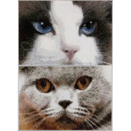 Thea Gouverneur 542A  Katten Smokey + Blu - Aida 2 patronen