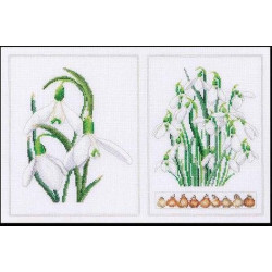 Thea Gouverneur 446 Sneeuwklokjes - Linnen stof