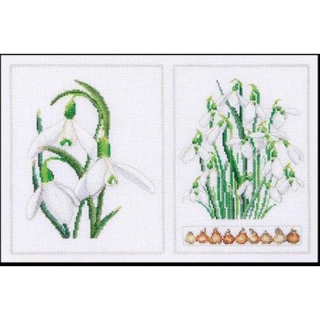 Thea Gouverneur 446 Sneeuwklokjes - Linnen stof