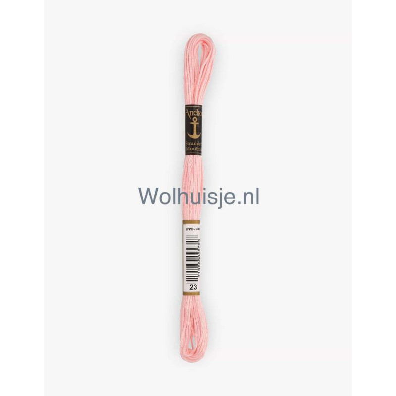 Anchor mouline 6 draads borduurgaren 23 licht roze 8m