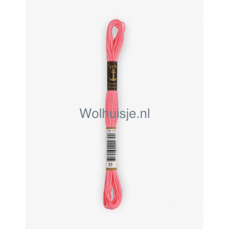 Anchor mouline 6 draads borduurgaren 31 licht koraal roze 8m