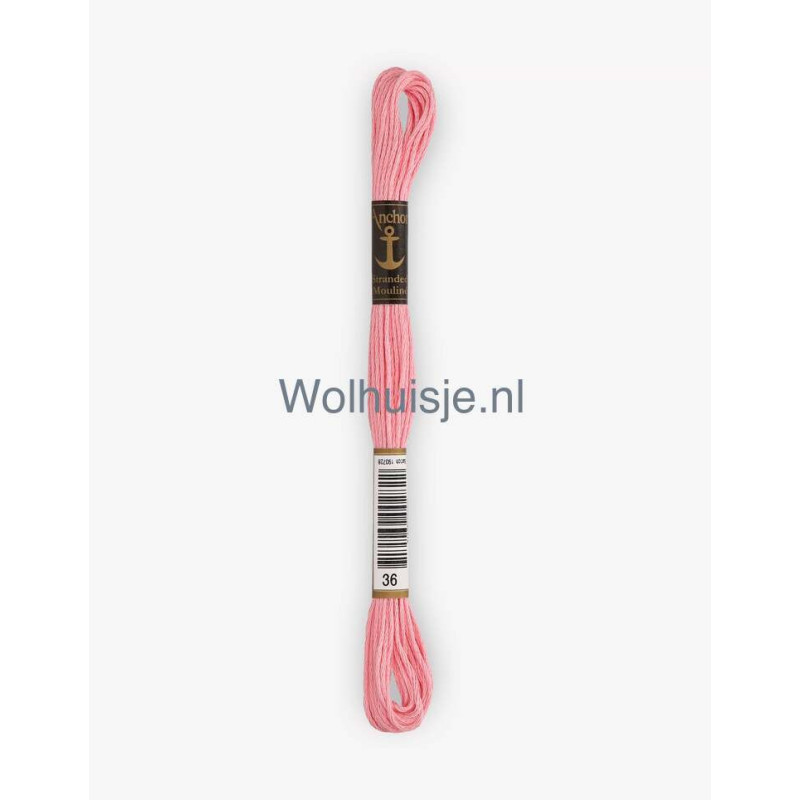 Anchor mouline 6 draads borduurgaren 36 licht roze 8m