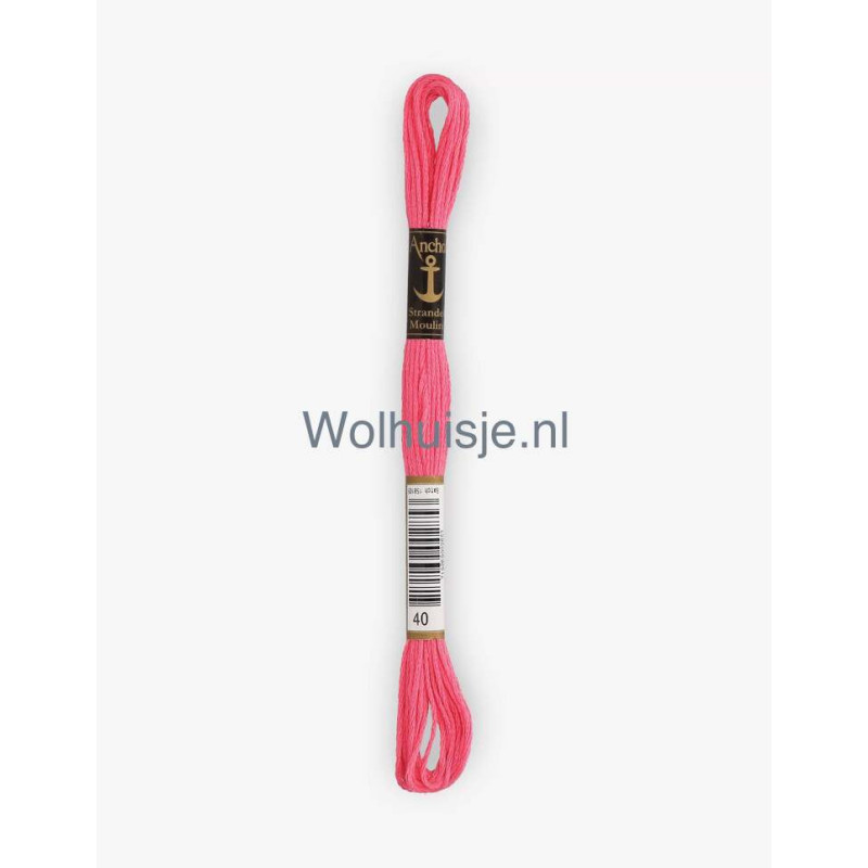 Anchor mouline 6 draads borduurgaren 40 licht roze 8m