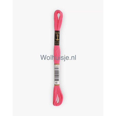Anchor mouline 6 draads borduurgaren 40 licht roze 8m