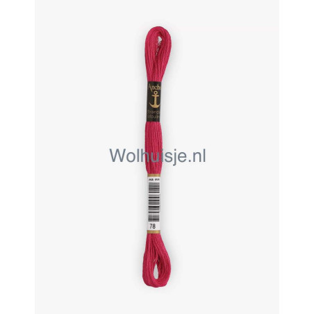 Anchor mouline 6 draads borduurgaren 78 midden rood 8m