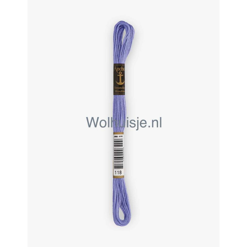 Anchor mouline 6 draads borduurgaren 118 midden blauw 8m