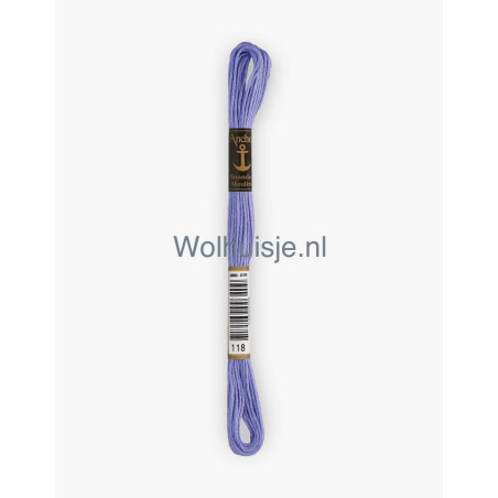 Anchor mouline 6 draads borduurgaren 118 midden blauw 8m