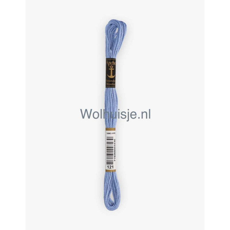 Anchor mouline 6 draads borduurgaren 121 jeans blauw 8m