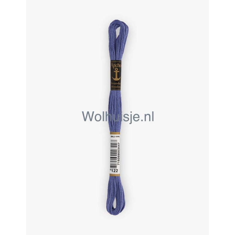 Anchor mouline 6 draads borduurgaren 122 korenbloem blauw 8m