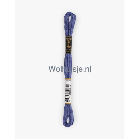 Anchor mouline 6 draads borduurgaren 122 korenbloem blauw 8m