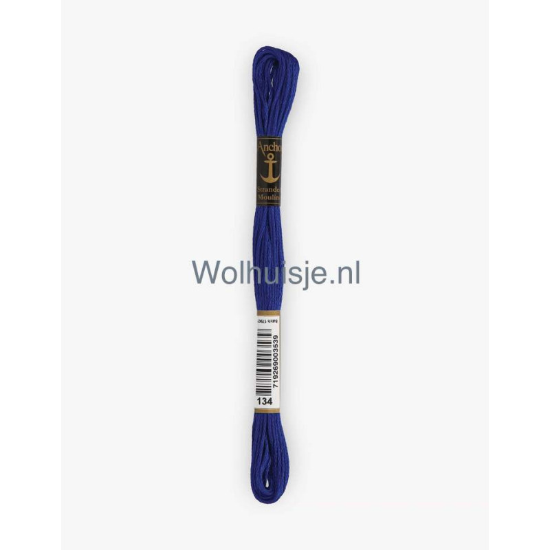 Anchor mouline 6 draads borduurgaren 134 donker blauw 8m