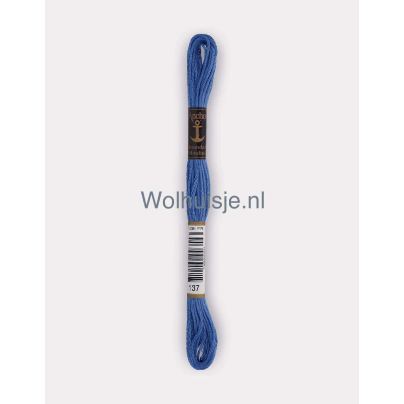 Anchor mouline 6 draads borduurgaren 137 midden blauw 8m