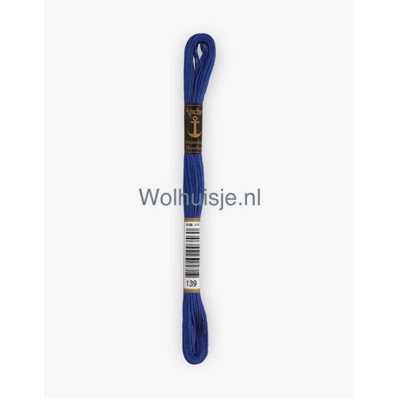 Anchor mouline 6 draads borduurgaren 139 koninklijk blauw 8m