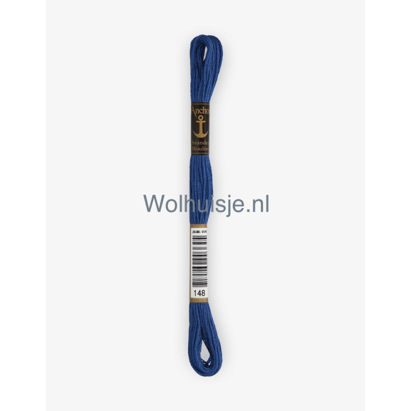 Anchor mouline 6 draads borduurgaren 148 marine blauw 8m