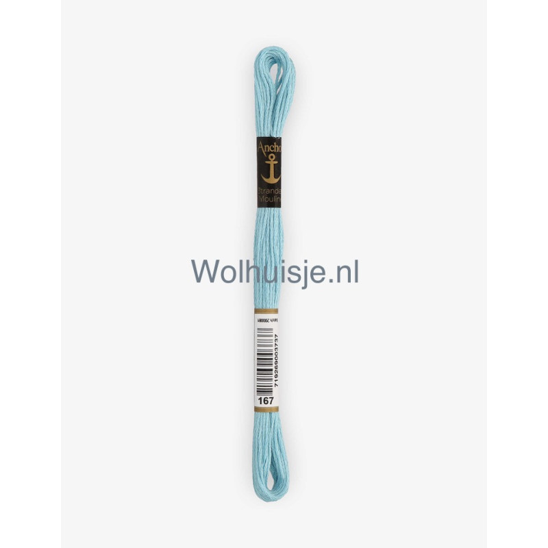 Anchor mouline 6 draads borduurgaren 167 kristal blauw 8m