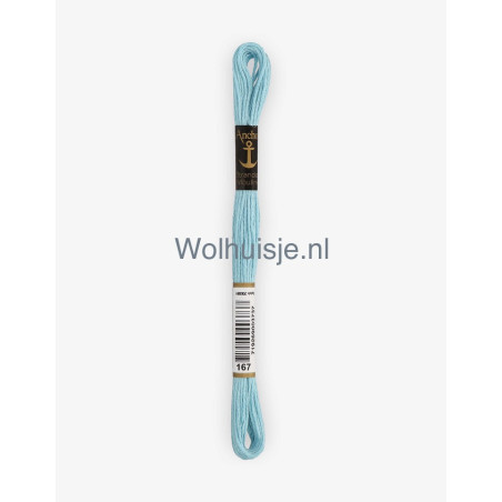 Anchor mouline 6 draads borduurgaren 167 kristal blauw 8m