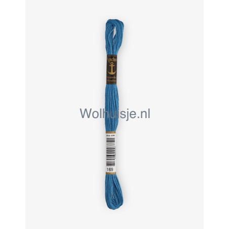 Anchor mouline 6 draads borduurgaren 169 lagune blauw 8m