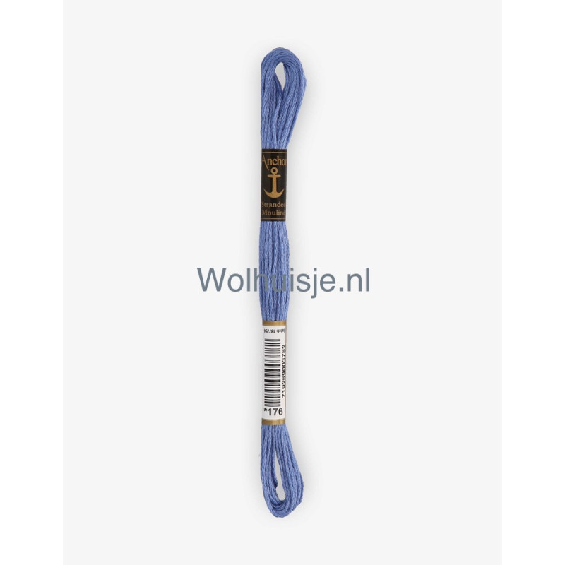 Anchor mouline 6 draads borduurgaren 176 petrol blauw 8m