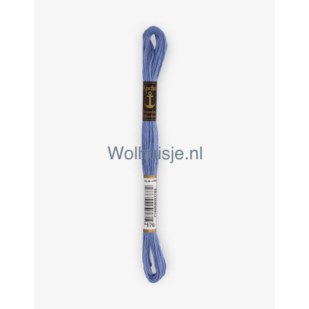 Anchor mouline 6 draads borduurgaren 176 petrol blauw 8m