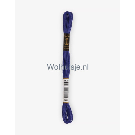 Anchor mouline 6 draads borduurgaren 178 blauw 8m
