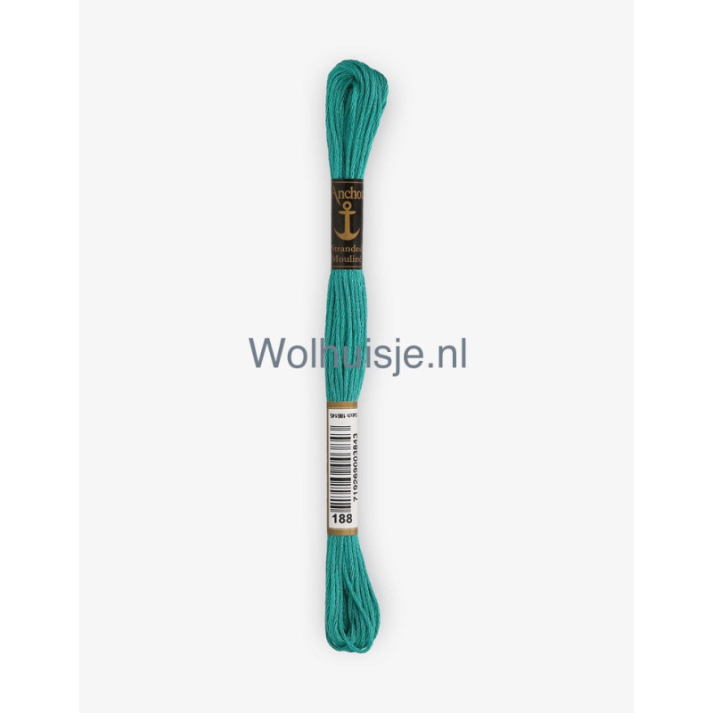 Anchor mouline 6 draads borduurgaren 188 turquoise 8m