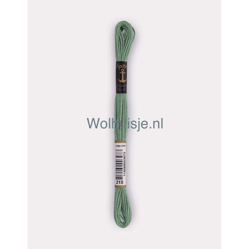 Anchor mouline 6 draads borduurgaren 215 midden pistache groen 8m