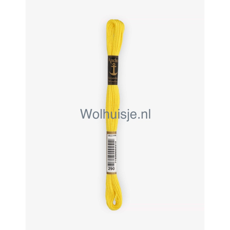 Anchor mouline 6 draads borduurgaren 290 geel 8m