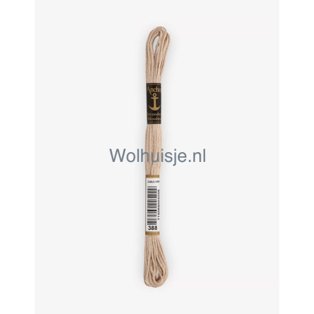 Anchor mouline 6 draads borduurgaren 388 beige bruin 8m