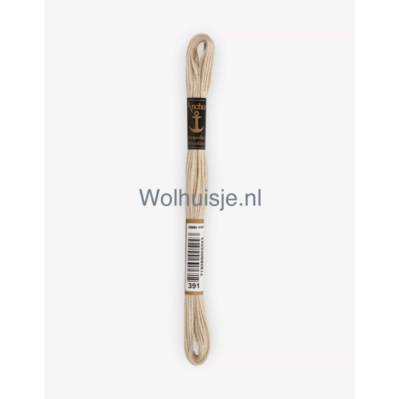 Anchor mouline 6 draads borduurgaren 391 licht mocca bruin 8m